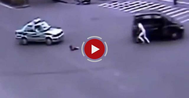 Chinese Father Leaps Out Moving Car To Save Child