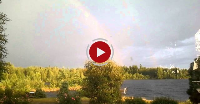 Rainbow Admirer Almost Gets Hit By Lightning