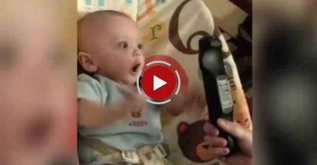 Silly Baby Boy Goes Crazy Over A Remote Control