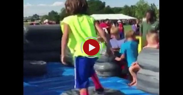 Funny Video: Kid Fails At Obstacle Course