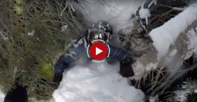 Skier Rescues His Son After Falling Into A TREE Well