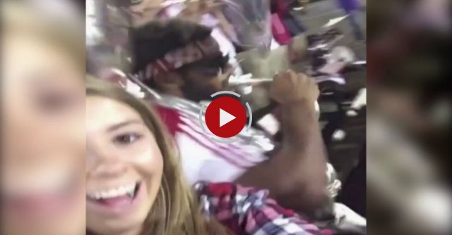 Girl Taking Selfie Get Hit In The Head By A Tuba