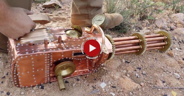 Functional .22 Cal Steampunk Gatling Gun