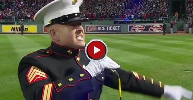 Marine Sgt. Sings During Stretch