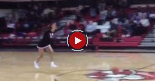 Cheerleader Flips & Sinks Half Court Shot