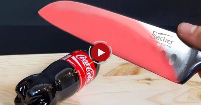 EXPERIMENT Glowing 1000 Degree KNIFE VS COCA COLA