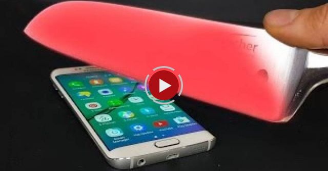 EXPERIMENT Glowing 1000 Degree KNIFE VS Samsung Galaxy S6 Edge