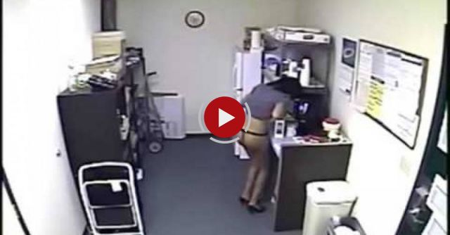 Employee Caught On Camera Refilling Office Creamer