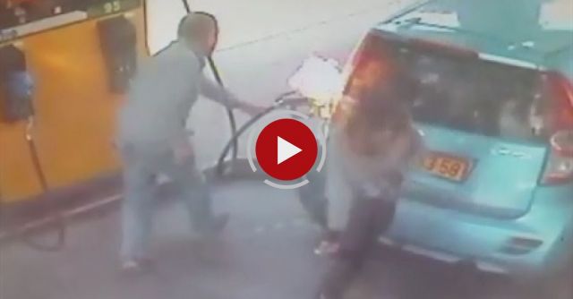 Crazy Woman Sets Gas Station On Fire